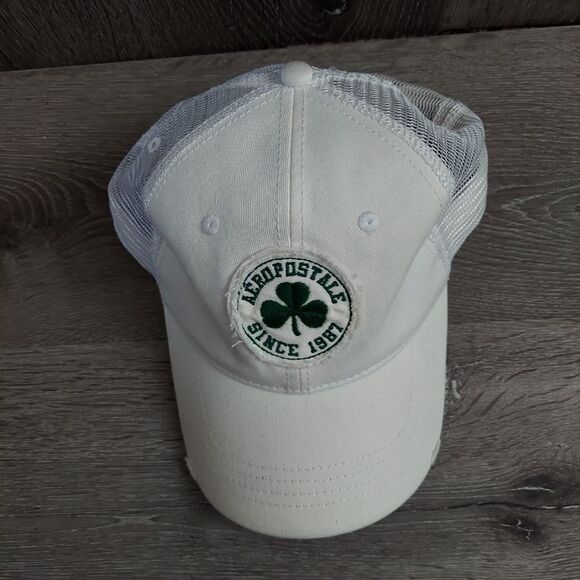 Aeropostale 3 Leaf Clover Distressed Baseball Cap - Picture 2 of 6